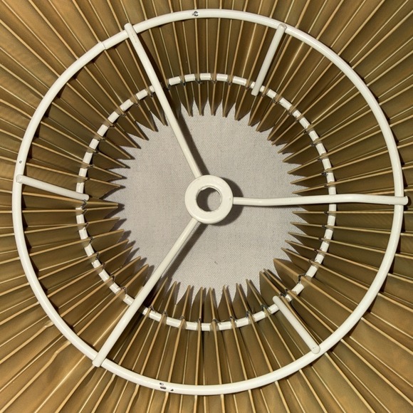 Vintage Pair Pleated Floral Lampshades 15" Flared Fabric Vinyl Backed - Picture 8 of 14